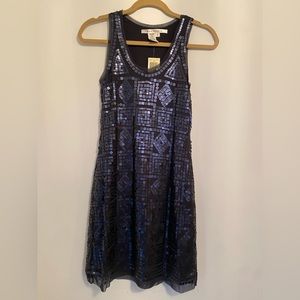 Max Studio Navy sequin shift dress
